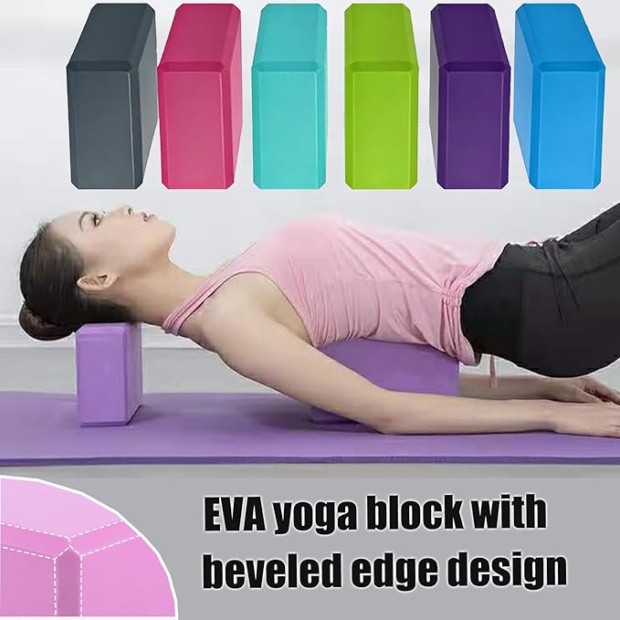 24 Pcs Foam Yoga Blocks Lightweight Non-Slip Supportive Yoga Bricks Yoga Props Accessories for Women Men, Stretching and Meditation (6 Colors)