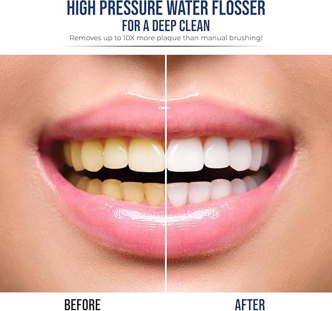 Optum Duo Flossing Toothbrush Rechargeable Electric Toothbrush with Water Flosser - Portable Water Pick Toothbrush Combo Cordless Sonic Electric Toothbrush and Water Flosser - Black