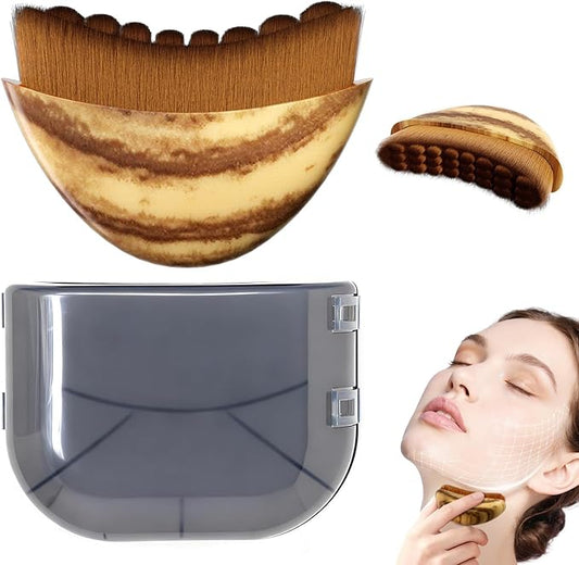 Vepxzory Lymphatic Contour Face Brush, Lymphatic Drainage Massager for Chin & Neck, Sculpting & Lifting Facial Massage Tool, Reduces Puffiness & Restores Definition, Soft Bristles for All Skin Types