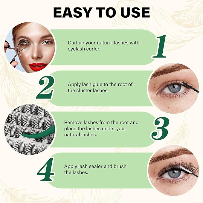Lash Clusters 144pcs Individual Lashes D Curl 10mm Eyelash Clusters KEYYOU Air Touch Cluster Lashes Super Lightweight Soft Wispy Comfortable Easy DIY at Home(Air04-D-10mm)