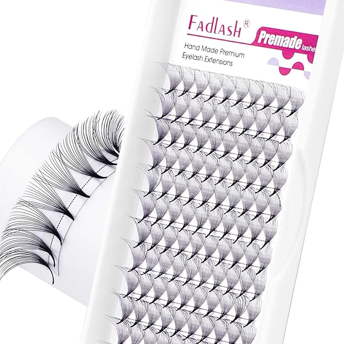 FADLASH Premade Lash Fans C Curl Premade Fans Eyelash Extensions 14D 0.07 Volume Lash Fans Premade Handmade Premade Lash Extensions Fans (14D-0.07C-12mm)