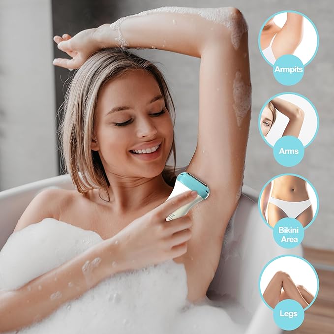 Painless Women's Electric Razor & Bikini Trimmer - Waterproof Cordless Foil Shaver for Body,Legs,Underarms & Bikini Line,Wet/Dry TikTok Viral Hair Removal,GREEN/O7UN