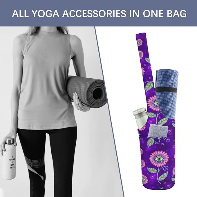 Portable Yoga Mat Carrier Single Shoulder Bag with Pocket Spacious for Yoga Gym Fitness Travel