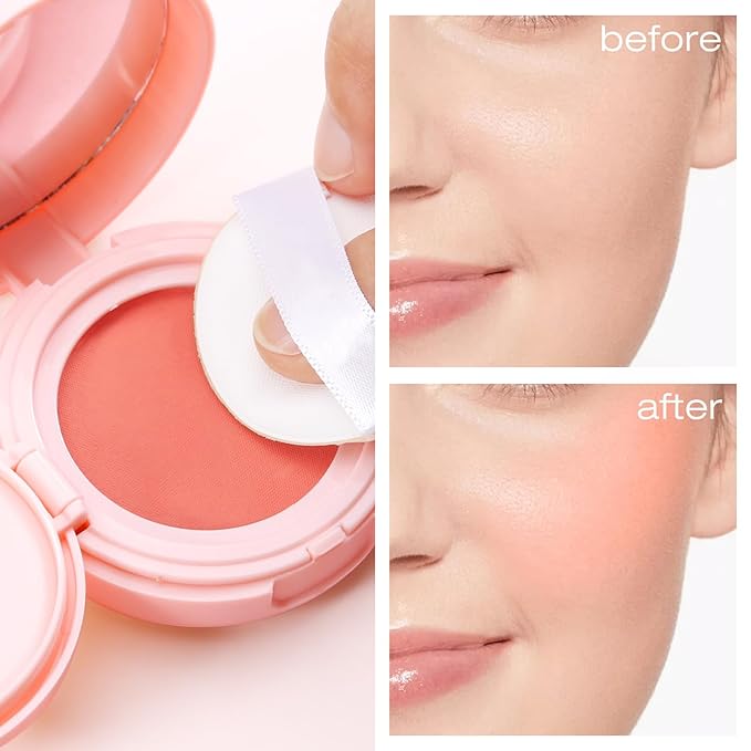 AFGHOZ Pink Cream Blush Powder, Matte Blush Shadow Mature Skin