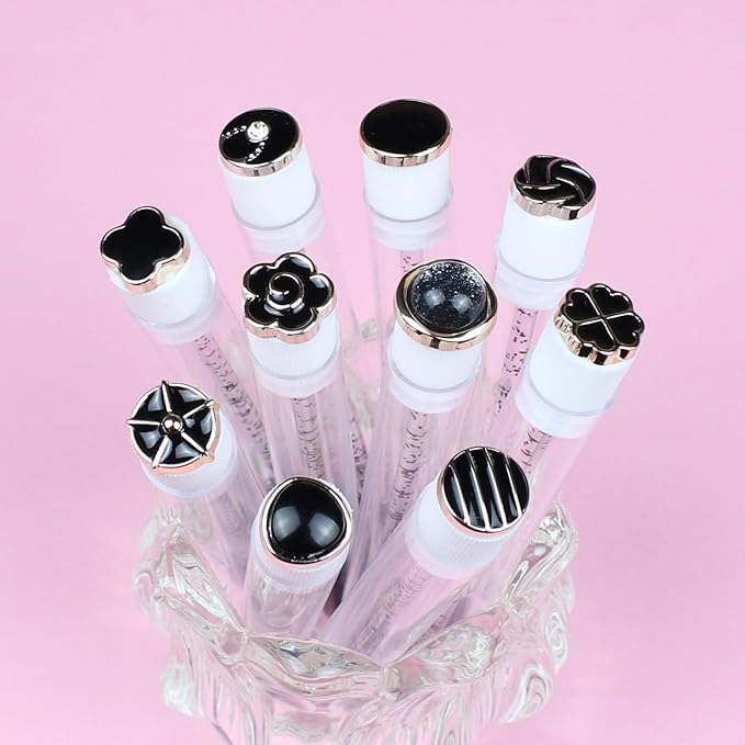 20pcs Mascara Wands Tube Reusable Lash Spoolies Black Classic Eyelash Brush Tubes Spoolies Lash Extension Brushes Applicators Makeup Tools (Black Classic-MIX)