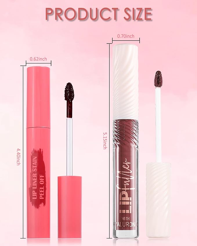 Brown Peel Off Lip Liner Stain & Pink Lip