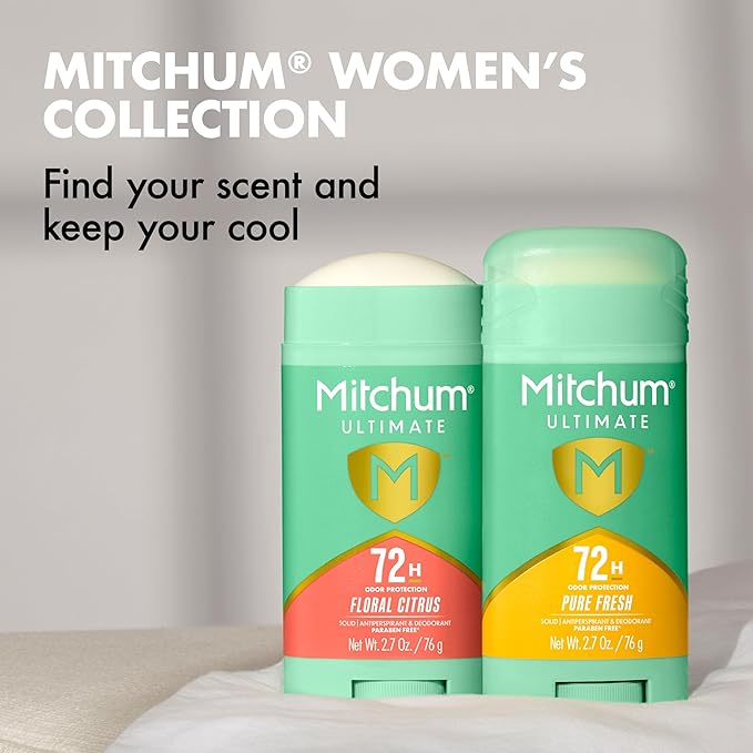 Mitchum Ultimate 72H Odor Protection Women’s Antiperspirant & Deodorant, Invisible Solid, Pure Fresh, 2 pack