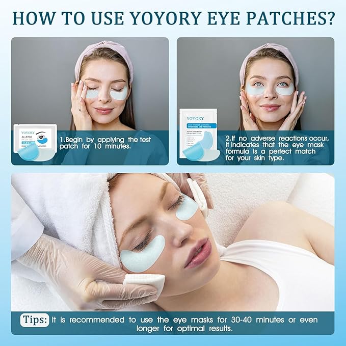 YOYORY Under Eye Patches Masks - for Fine Lines with Collagen and Hyaluronic Acid, Dark Circles,and Fade Wrinkles, puffiness Smoothing Skin Care Treatment for Women and Men, (30 Pcs) white