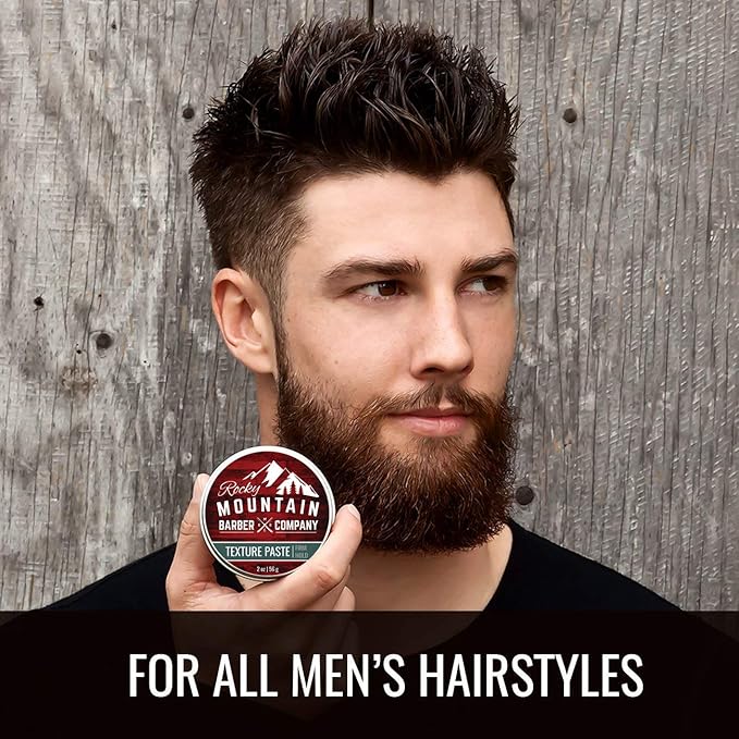 Rocky Mountain Barber Company Hair Paste for Men - Hair Styling Paste with Pliable Light-Firm Hold for All Hair Styles, Shine-Free Matte Finish - Easy to Wash Out, 2 oz