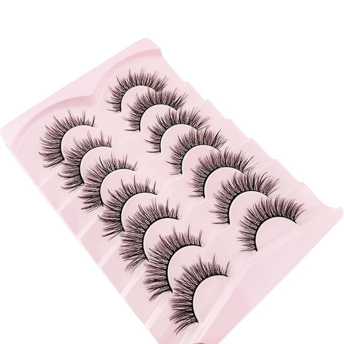 Natural Look Lashes Yasnai Wispy Cat Eye Lashes False Eyelashes Lashes Fake Lashes Eyelashes 7 Pairs Pack