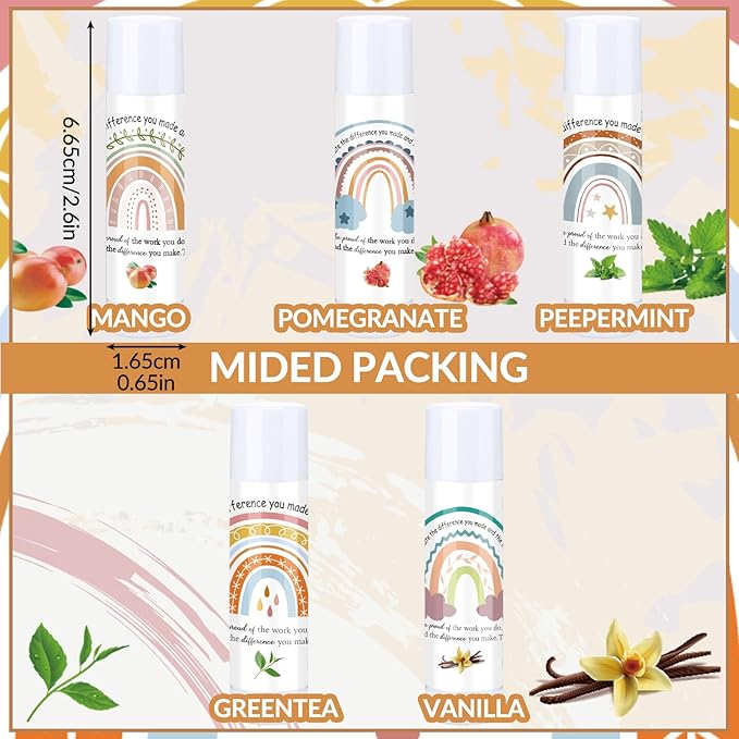 Teacher Appreciation Lip Balm Gifts Rainbow Volunteer(100