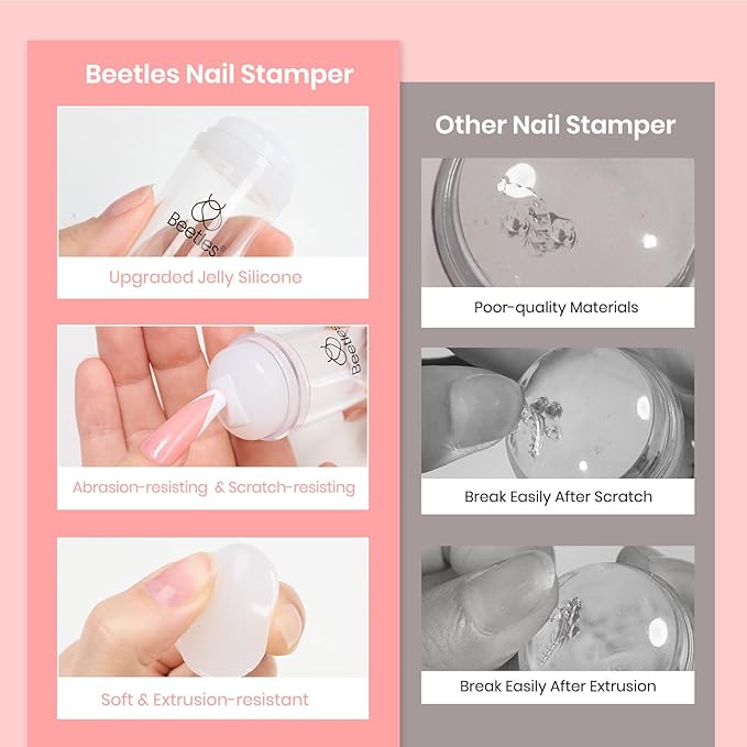 Beetles Nail Stamp 3Pcs Silicone