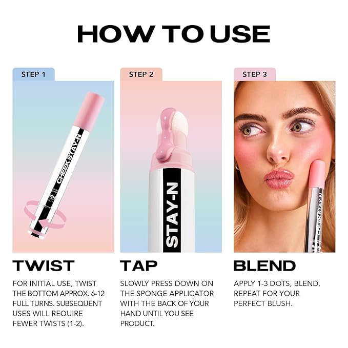 Sacheu Cheek STAY-N Liquid Blush for Cheeks — High Pigment, Buildable, Lightweight Cream Blush for Dewy Radiant Flushed Cheeks — Long-lasting & Cruelty Free, Pretty in Pink Duo