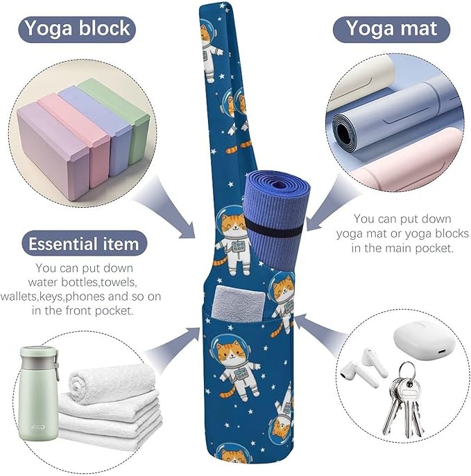 Stylish Yoga Mat Bag for Women Exercise Mat Holder with Shoulder Strap Yoga Mats Totes Sports Storage Bag