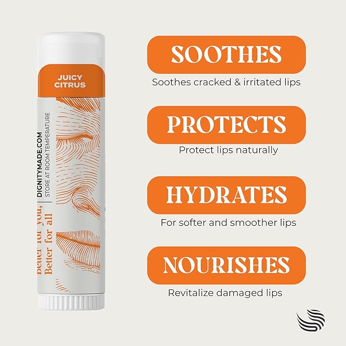 Dignity Coconuts Moisturizing Lip Balm – Soothing & Fragrance-Free, Pack of 5 - Vegan w/Nourishing Coconut Oil, Cocoa Butter & Essential Oils – 4.4ml (0.15oz) Each – Lip Care Set