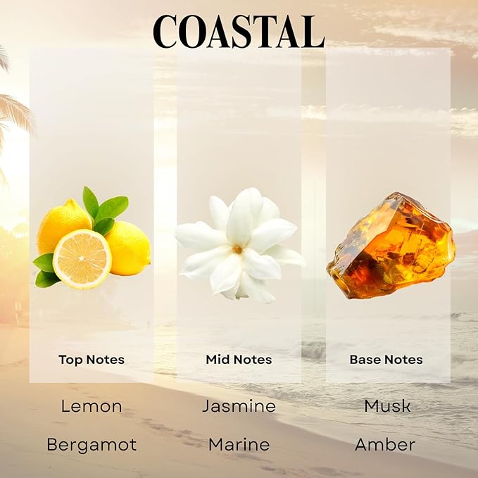 Scentia Coastal Diffuser Oil Inspired by 5-Star Spa Scent - 120 mL 4.06 fl oz - Essential Oil Blend Botanical Jasmine, Bergamot & Fresh Notes for Aromatherapy &Waterless Diffusers
