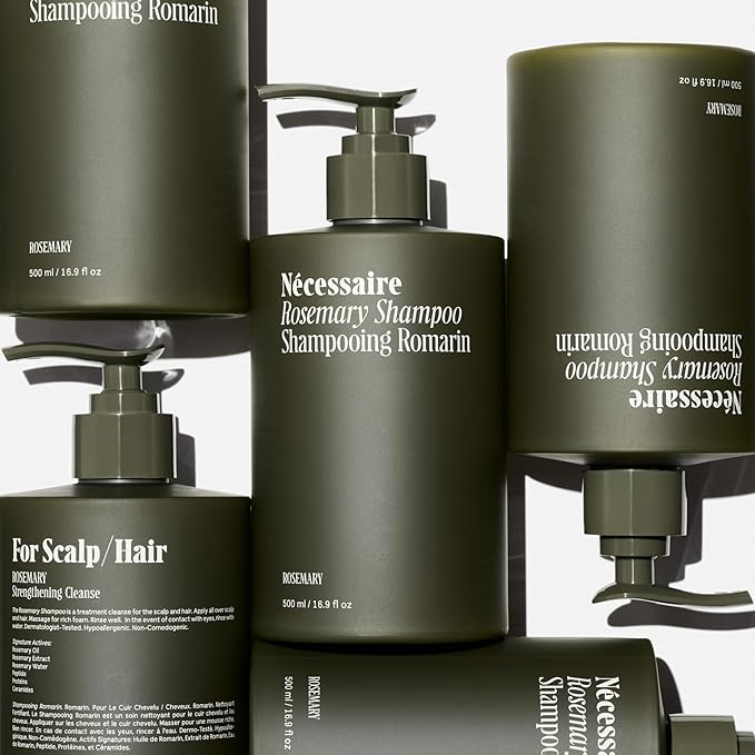 Nécessaire Rosemary Shampoo With Pump | Multi-Protein Strengthening Shampoo For Thinning Hair. For Women + Men. Good For All Hair Types/Textures. Color-Safe. 500 ml / 16.9 oz
