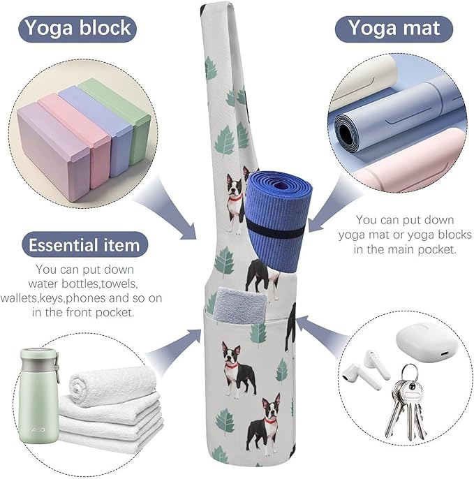 Portable Yoga Mat Carrier Single Shoulder Bag with Pocket Spacious for Yoga Gym Fitness Travel