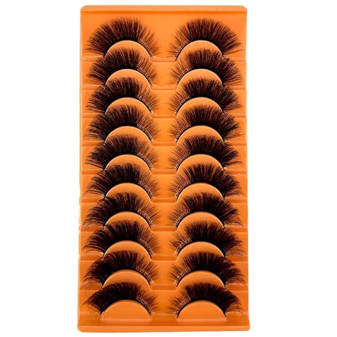 HBZGTLAD Soft Mink Eyelashes 3D Curl Winged End Eye Elongated Fake Lashes Thick Handmade Natural False Eyelash Messy Cross Lash Wholesale (ZT-1)