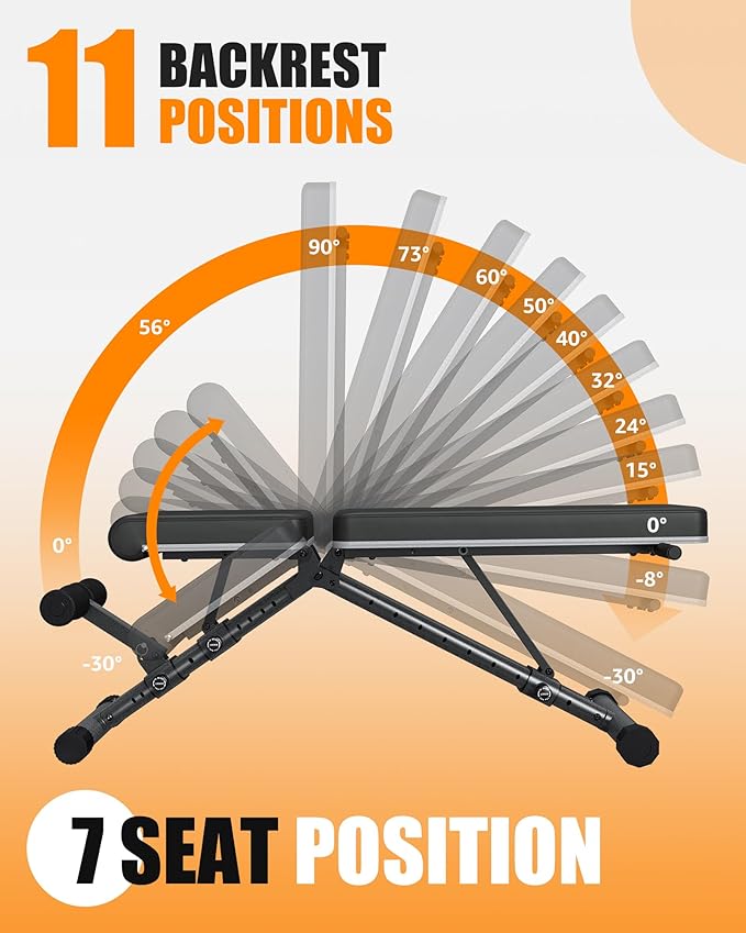 BARWING 90° Adjustable Weight Bench Workout Bench 800 LB 2024 New