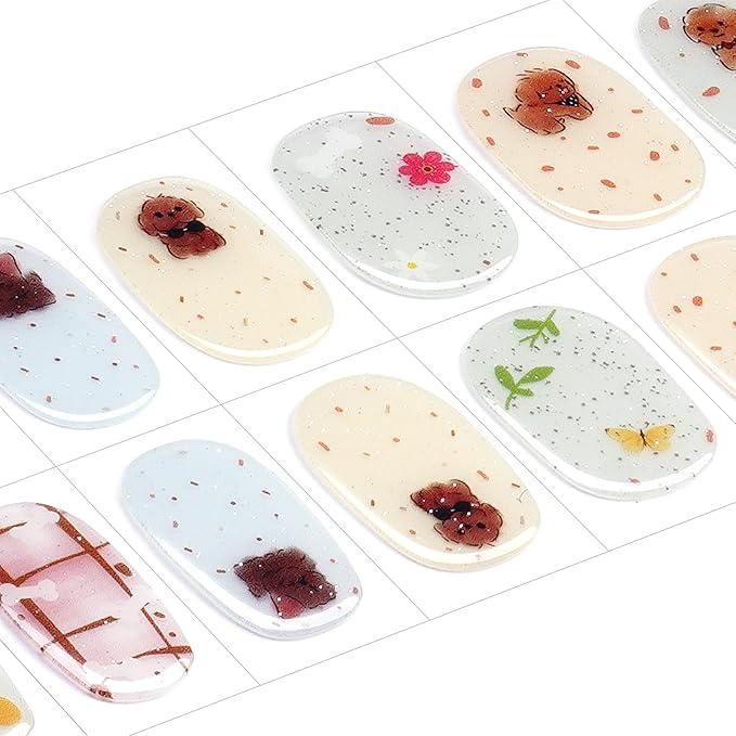 DANNI & TONI Kids Gel Nail Strips Puppy Bones Balloon Salon-Quality Peel & Stick Manicure for Children (Age 6+)– Safe, Long-Lasting, Easy to Apply | Furry Friend