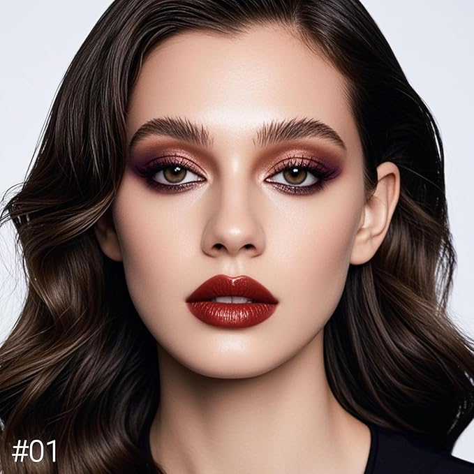 Erinde Brown Black Eyeshadow Palette, 12 Colors Matte Shimmer Beige Champagne Plum Purple Bronzer Brown Black Eye Shadow Palette, Highly Pigmented Long Lasting Waterproof Eyeshadow Pallete, 01