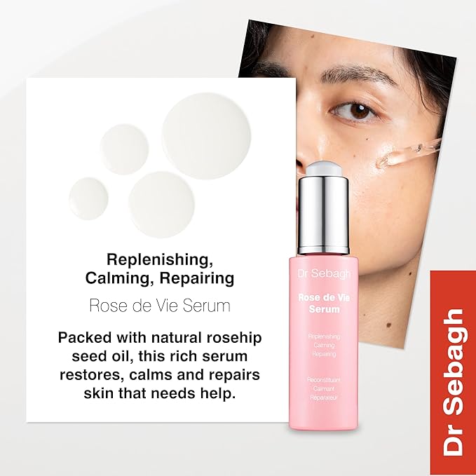 Dr Sebagh Rose de Vie Serum - 1 fl oz - Award-Winning Nourishing Anti-Aging Formula - Use with Dry, Mature, or Sensitive Skin - Designed to Soothe Redness & Irritation - Regenerating & Invigorating