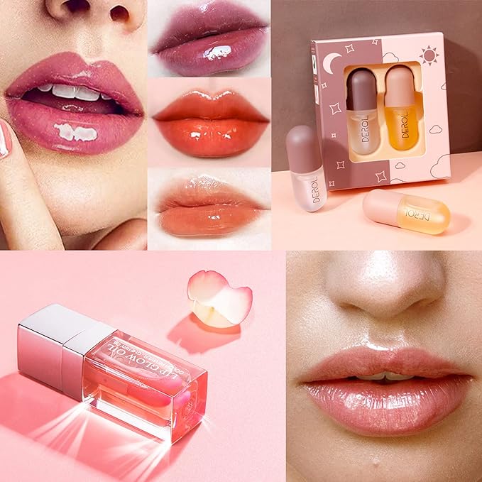 Plumping Lip Oil, Hydrating Lip Glow Gloss(001