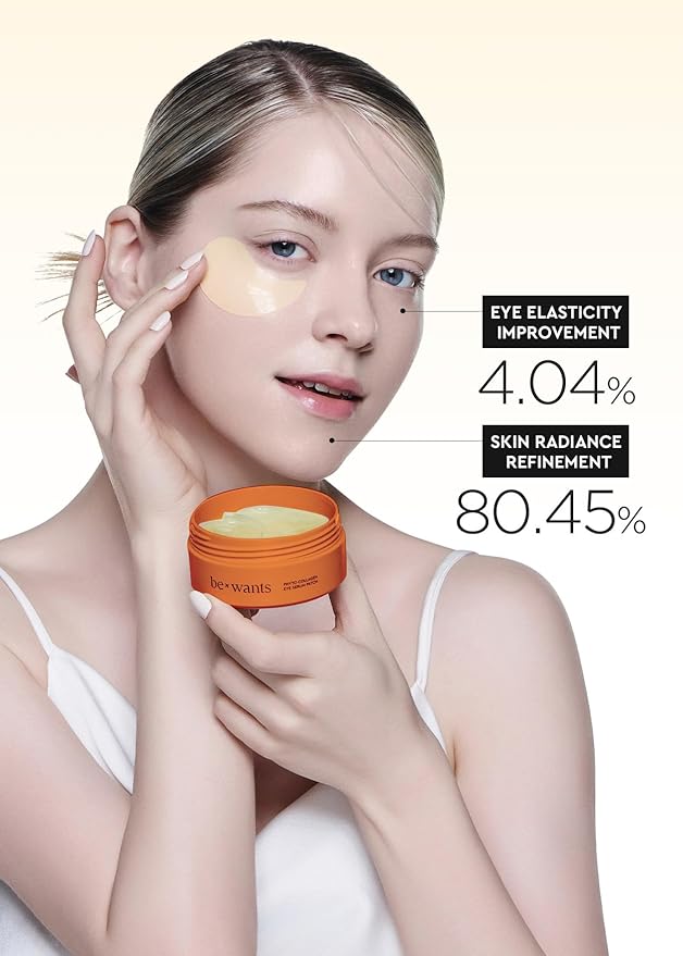 BE+WANTS bewants Hydrogel Eye Patches with Deep Toning Glutathione, 60 Patches, Under Eye Masks for Brightening and Radiance, Caffeine & Niacinamide patches, Korean Skincare