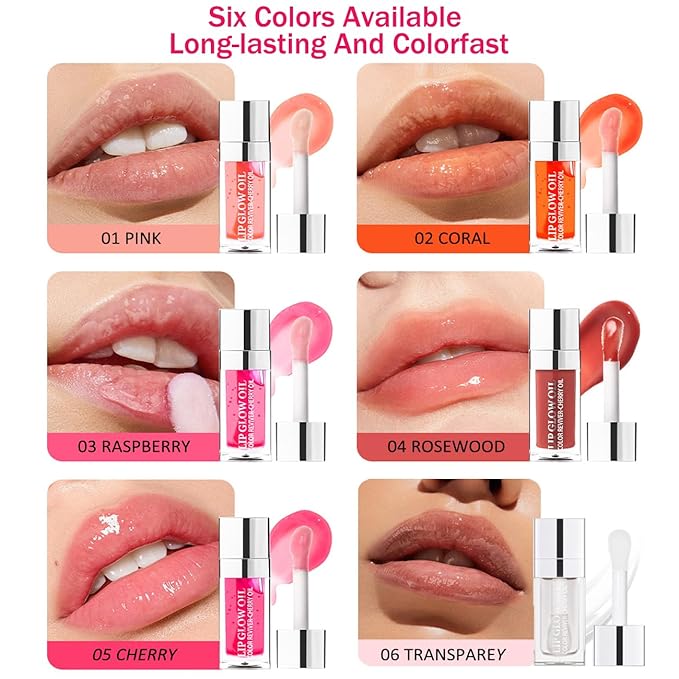 Plumping Lip Oil, Moisturizing Lip Glow Coral