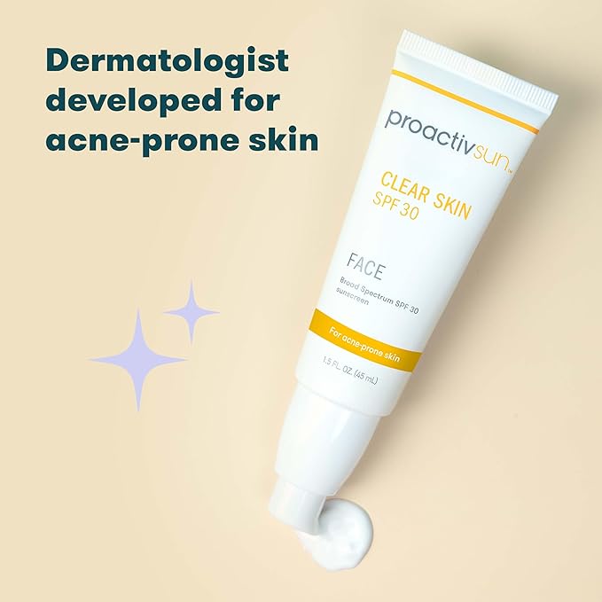 Proactiv Clear Skin Face Sunscreen Moisturizer With SPF 30 - Hydrating SPF Lotion And Sensitive Skin Sunscreen For Oily Skin And Acne-Prone Skin, Oil Free Matte Skincare Sunscreen, 1.5oz