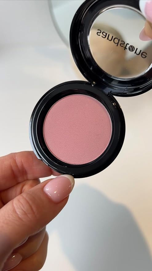 Sandstone Scandinavia Hypoallergenic Pressed Powder Blush – Smooth & Blendable – Lightweight, Long-Lasting – Vegan – Muted Pink