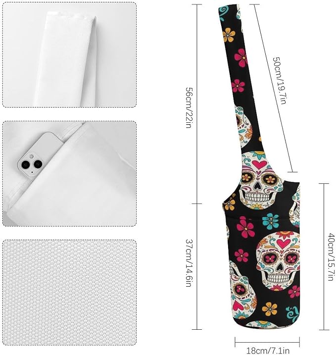 Portable Yoga Mat Carrier Single Shoulder Bag with Pocket Spacious for Yoga Gym Fitness Travel