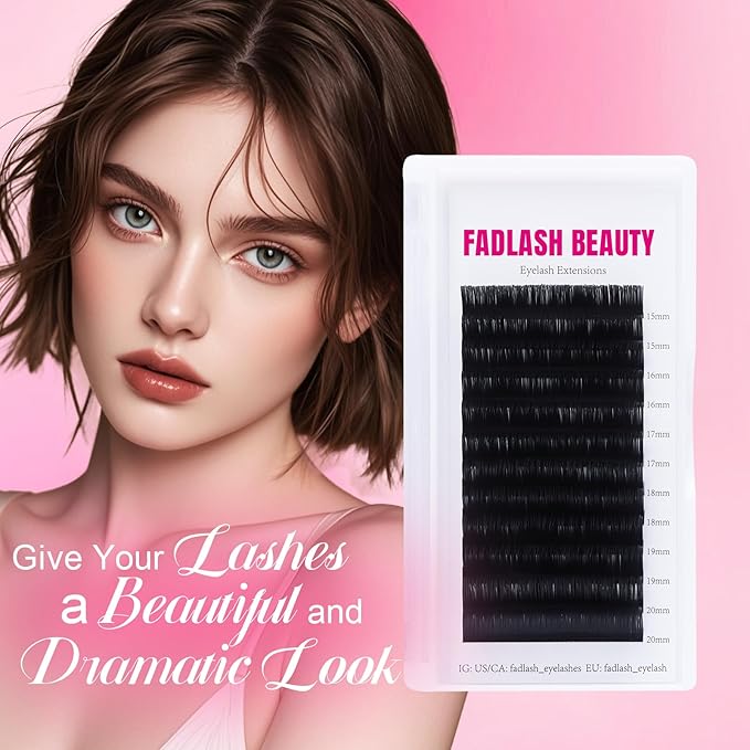Lash Extension 0.2 D Curl 15-20mm Individual Lashes Mixed Tray Classic Lash Extensions Premium Silk Matte Dark Eyelash Extensions Professional Supplies(0.2-D,15-20mm)