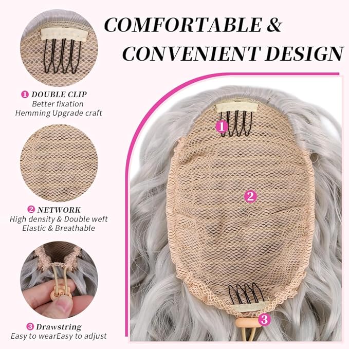 Short Deep Wave 10 Inch Drawstring Ponytail for Women Curly Ponytail Hair Extension Curly Deep Wave Hair Ponytail for Daily Use(Grey)