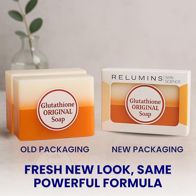 Relumins Glutathione Soap Bars - New Year, New You Deep Cleansing & Hydrating Soap for Smooth, Refreshed Skin - Gentle Exfoliating Formula for Face & Body - 2 x 150g Bars
