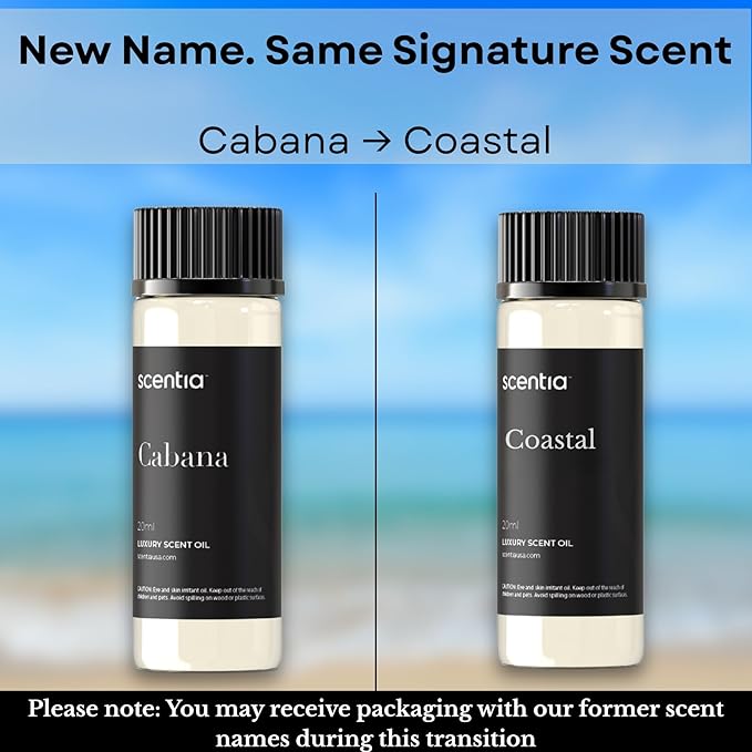 Scentia Coastal Fragrance Oil Inspired by a 5‑Star Iconic Retreat - Lemon Bergamot & Sea Breeze Scent – 20 mL Aromatherapy Diffuser Oil for Ultrasonic & Waterless Diffusers, Made in USA