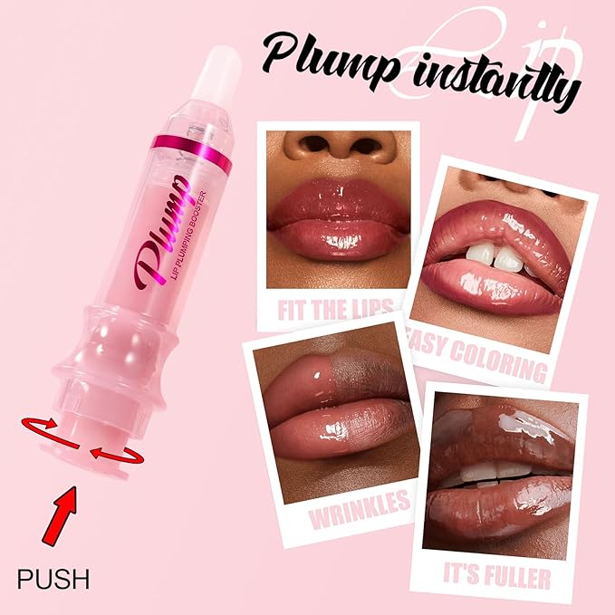 Erinde Lip Plumper Gloss, Natural Ginger Lip Plumping Booster Lip Plumping Oil, Ultra-Hydrating & Nourishing Plump Lip Plumper, Glossy Finish Fuller Lip Plumping Lip Gloss for Women Girls, G02