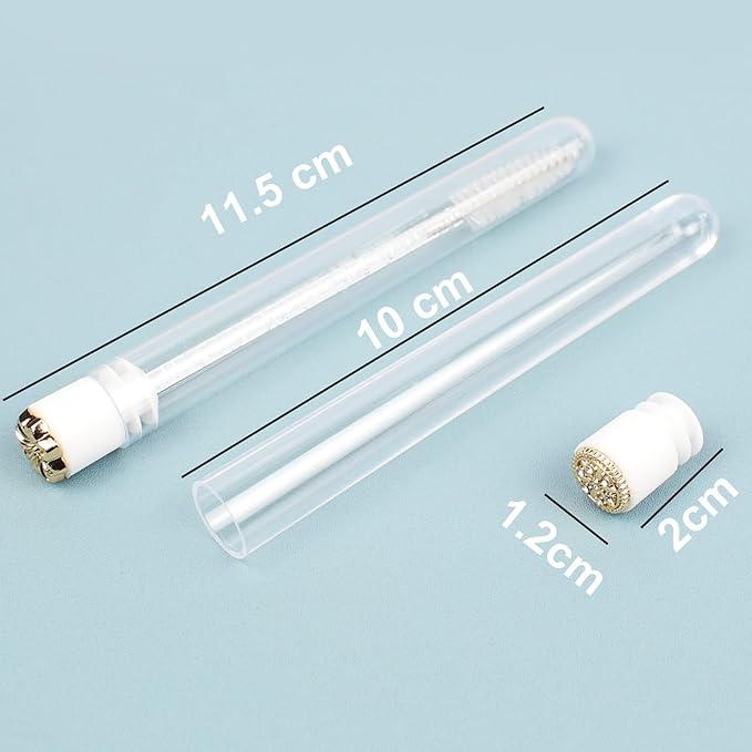 20pcs Mascara Wands Tube Reusable Lash Spoolies Eyelash Brush Tubes Spoolies Golden Metal Lash Extension Brushes Applicators Makeup Tools (Golden Metal-3-MIX)