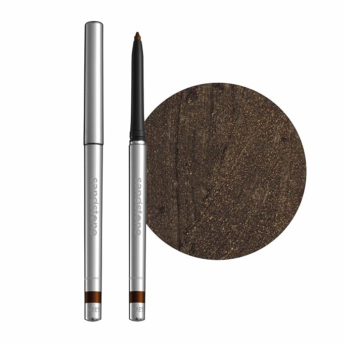 Sandstone Scandinavia Hypoallergenic Waterproof Eyeliner - Fragrance Free Metallic Brown Eye liner - Vegan and Cruelty Free Eye Pencil - Eyeliner Pencil for Sensitive Eyes (Spicy Cinnamon)