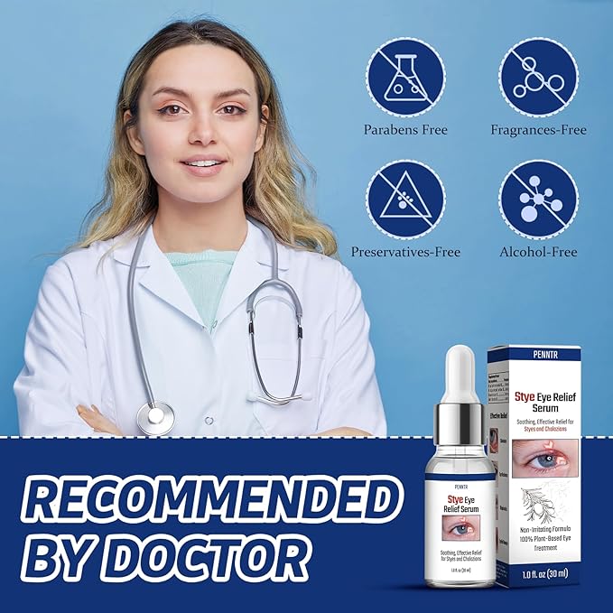 Stye Eye Treatment, Chalazion Treatment Serum, Stye & Blepharitis Remover with Hippophae Rhamnoides Fruit, Helichrysum Angustifolium Flower & Persea Gratissima Oil ((1 Fl. OZ (Pack of 1)))