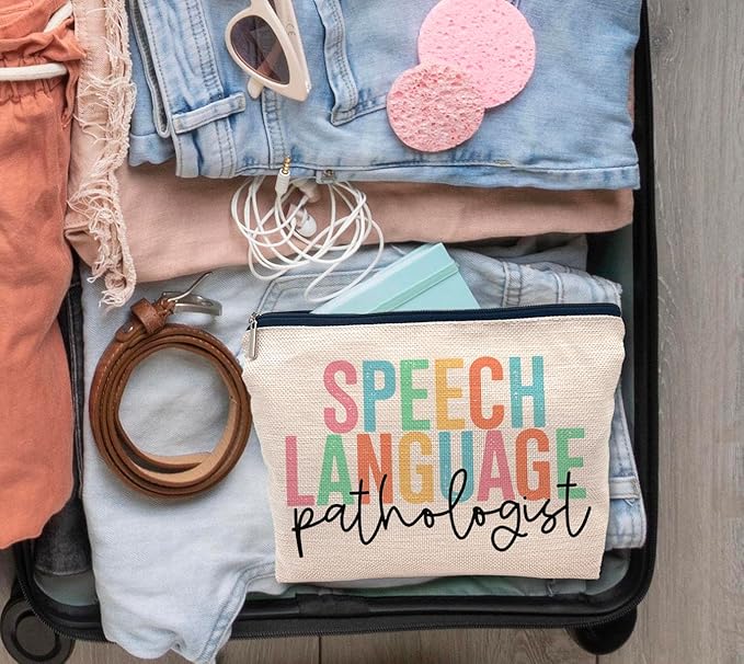 IWXYI SLP Gift,Speech Language Pathologist Bag,SLP Speech Language Pathologist Makeup Bag Zipper Pouch Travel Toiletry Gifts For Women Speech Language Pathologist