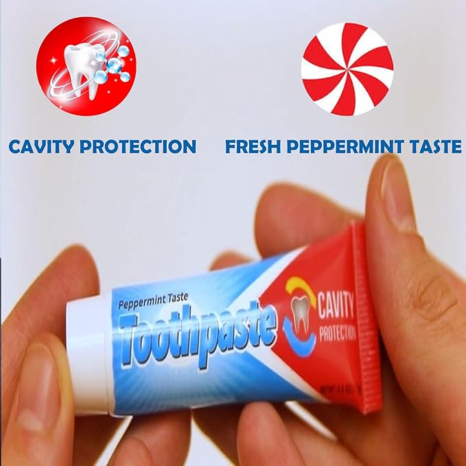 100 Bulk Toothbrushes Individually Wrapped with Toothpaste, Covers, Picks | Soft Disposable Toothbrushes with Toothpaste Built in Individually Wrapped Oral Hygiene Kits for Travel, Homeless Bulk