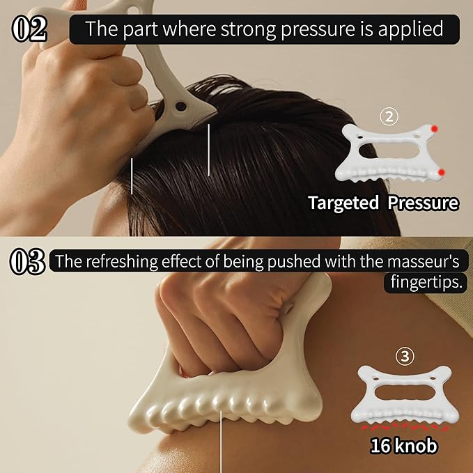 ROSE DE JARDIN Ceramic Gua Sha, Face&Body Guasha, Korean Gausha, Face Lift, Muscle Relief Massage Board, Skin Care Gift for Men Women