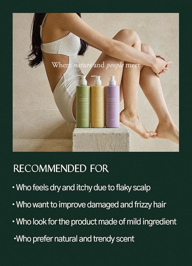 laferme Laminaria Shampoo & Conditioner Set Pear & Freesia with Organic Ingredient | Sulfate & Praben free Korean haircare Hydrating for Dry & Damaged Hair 33.8 FL OZ