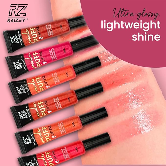Raizey Ultra Glossy Wet Look Lipgloss, High Pigment Shine, Waterproof and Long-Lasting Lip Cream - Fruity Lip Color-Shine Lip Oil with Glimmer (12 ml) (Raspberry Pink)