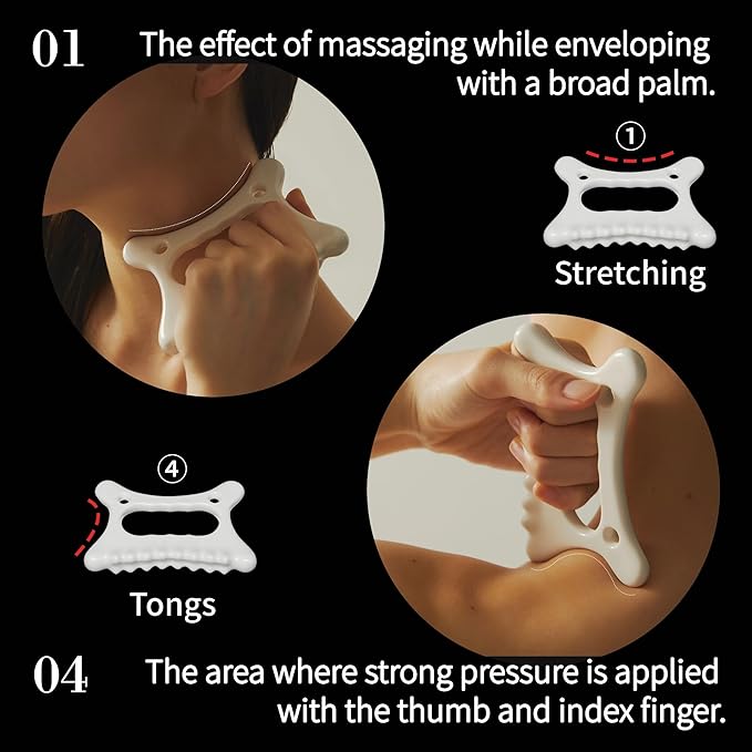 ROSE DE JARDIN Ceramic Gua Sha, Face&Body Guasha, Korean Gausha, Face Lift, Muscle Relief Massage Board, Skin Care Gift for Men Women