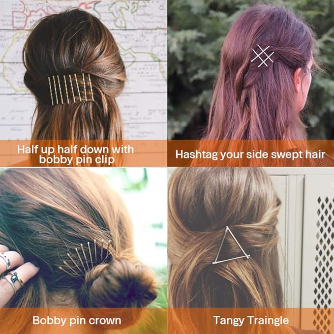 MORGLES Blonde Hair Bobby Pins, 120PCS 2Inches Gold Hair Pins for Women with Box