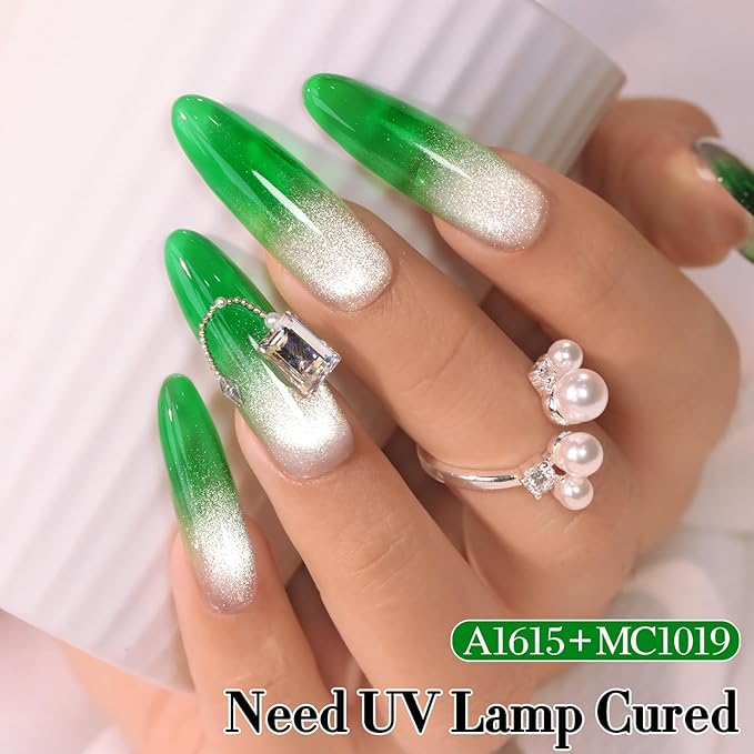 Double Rhythm 0.5 Oz Jelly Gel Polish Same Color Same Bottle Sheer Neutral Natural Light Milky Pastel 15ML Translucent Polish Art DIY at Home (Crystal Green-A1615)