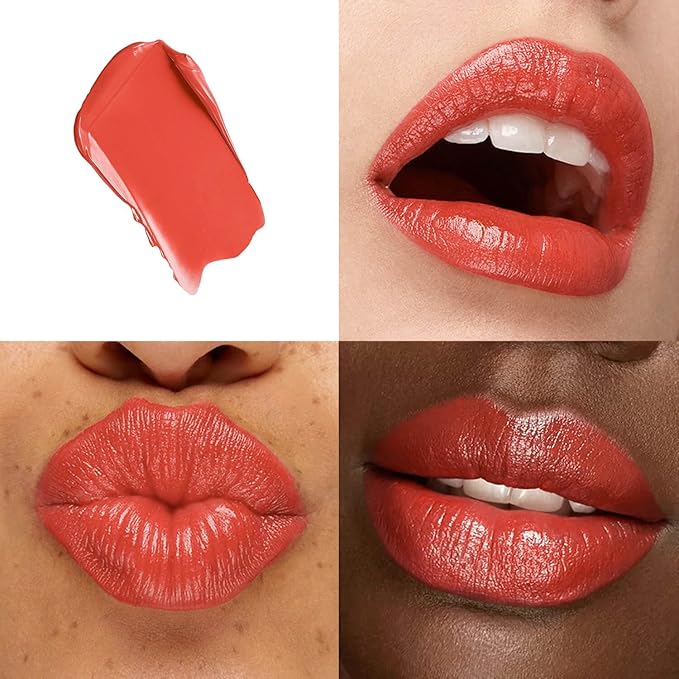 ilembane Coral Red Moisture Lipstick – Hydrating Lip Balm for Dry, Cracked Lips, Weightless Creamy Lip Color with Vitamin E, Hydrasmooth, Glossy Juicy Finish, Long Lasting for Women (Coral)
